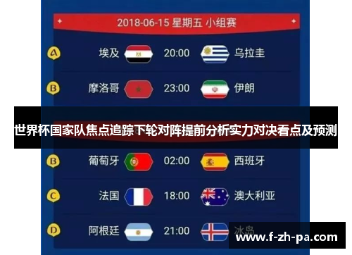 世界杯国家队焦点追踪下轮对阵提前分析实力对决看点及预测